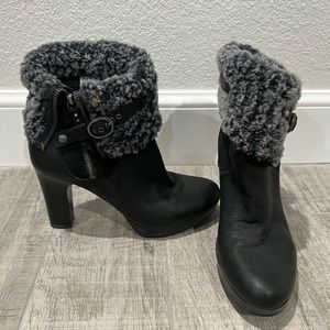 UGG Scarlett black and grey heeled boots